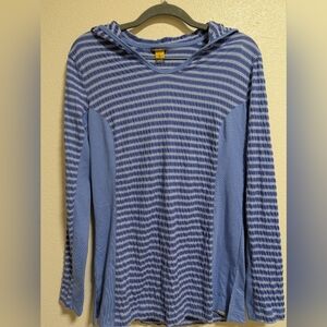 Women's Eddie Bauer Seersucker Knit Hoodie In Blue